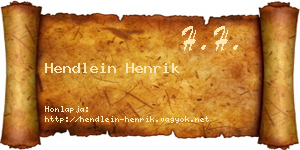 Hendlein Henrik névjegykártya