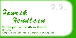 henrik hendlein business card